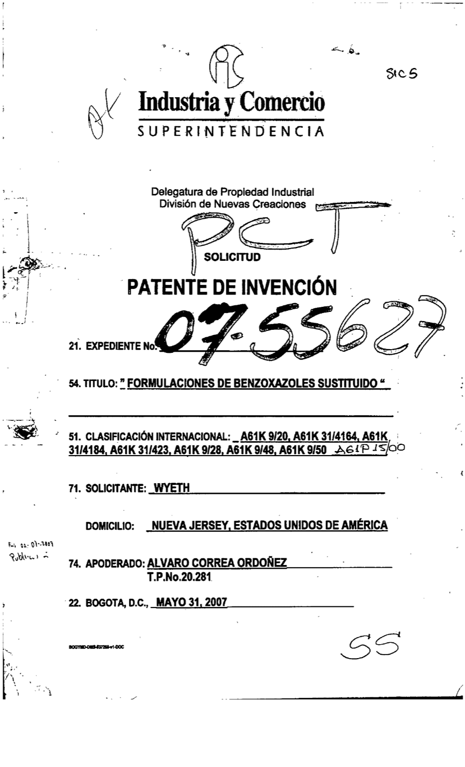 FORMULACIONES DE BENZOXAZOLES SUSTITUIDOS