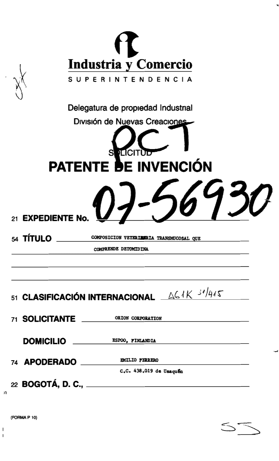 COMPOSICION VETERINARIA TRANSMUCOSAL QUE COMPRENDE DETOMIDINA