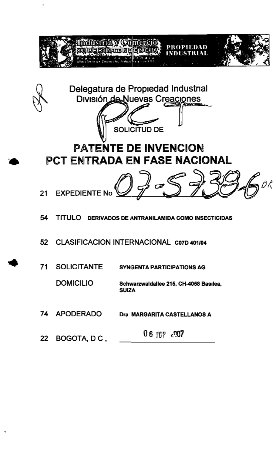 DERIVADOS DE ANTRANILAMIDA COMO INSECTICIDAS