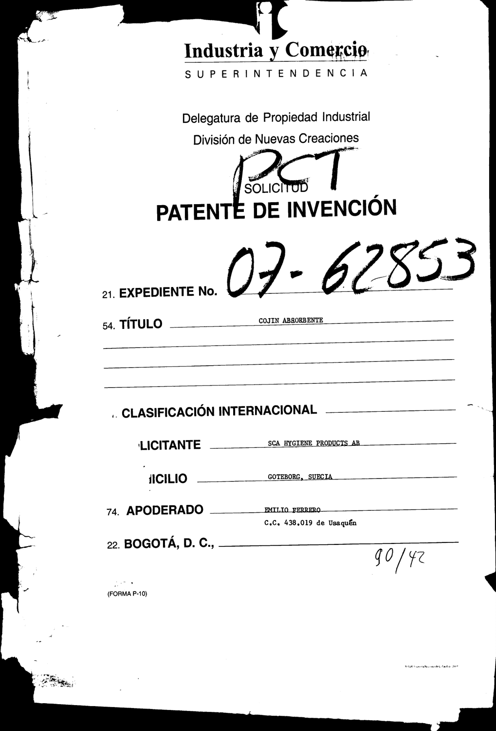 COJIN ABSORBENTE