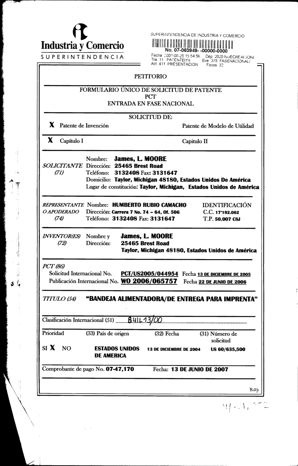 BANDEJA ALIMENTADORA / DE ENTREGA PARA IMPRENTA