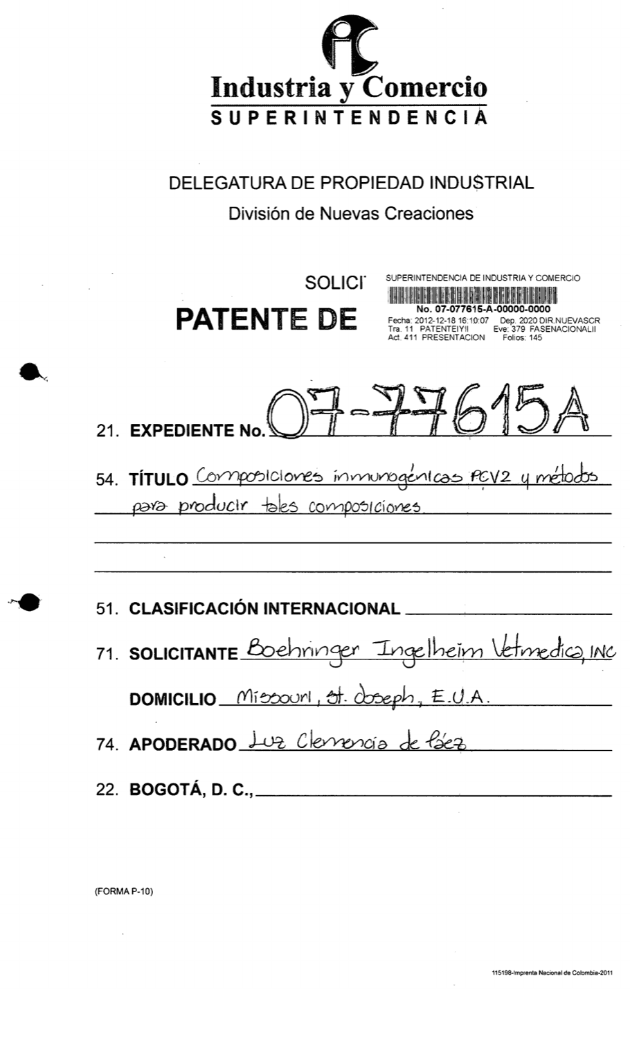 COMPOSICIONES INMUNOGÉNICAS PCV-2