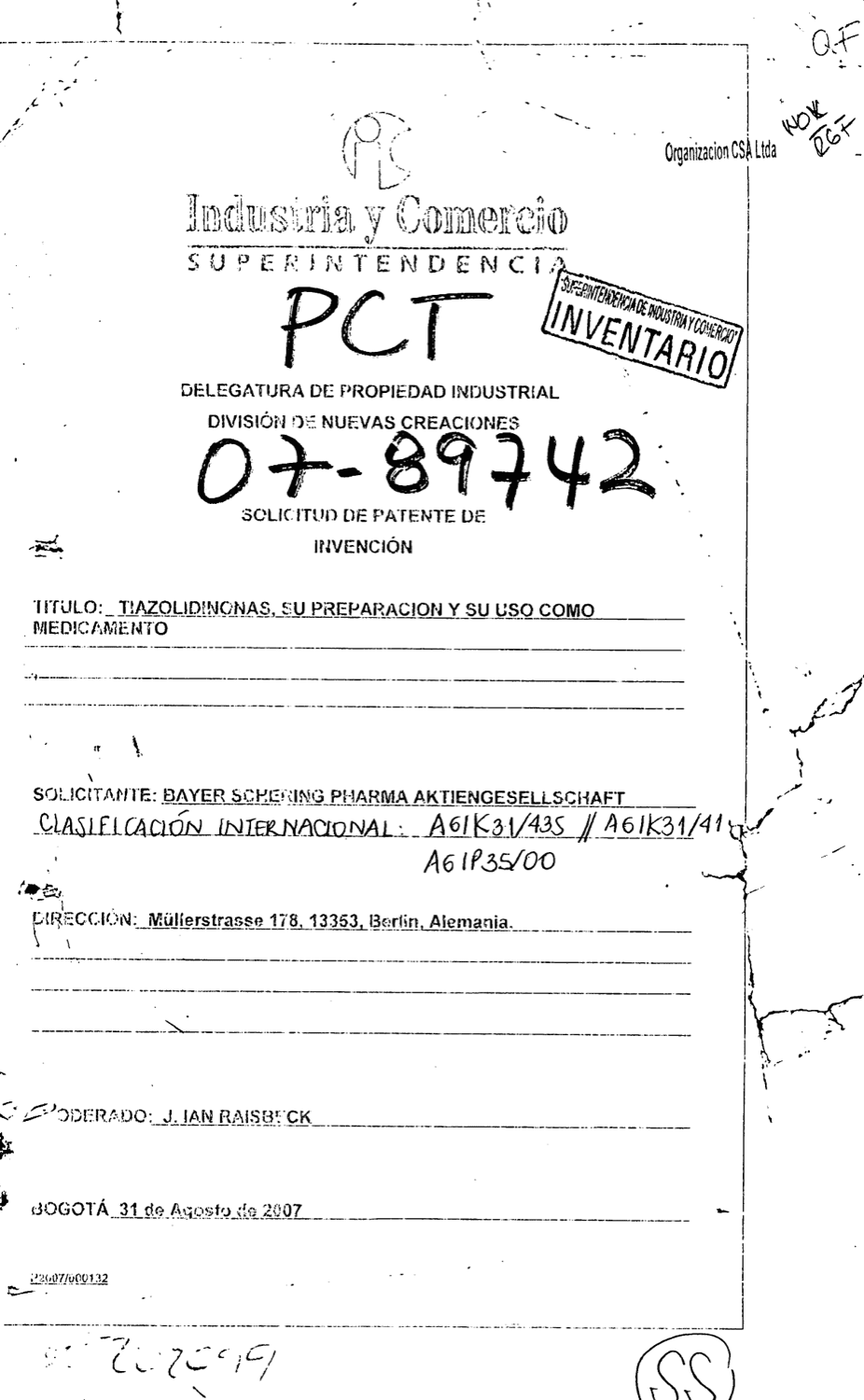 TIAZOLIDINONAS SU PREPARACION Y SU USO COMO MEDICAMENTO