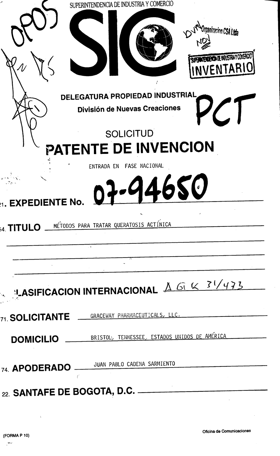 METODO PARA TRATAR QUERATOSIS ACTINICA