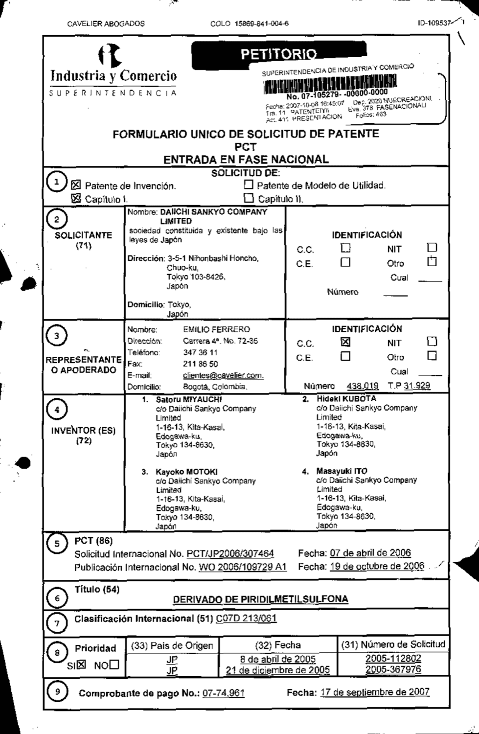 DERIVADO DE PIRIDILMETILSULFONA