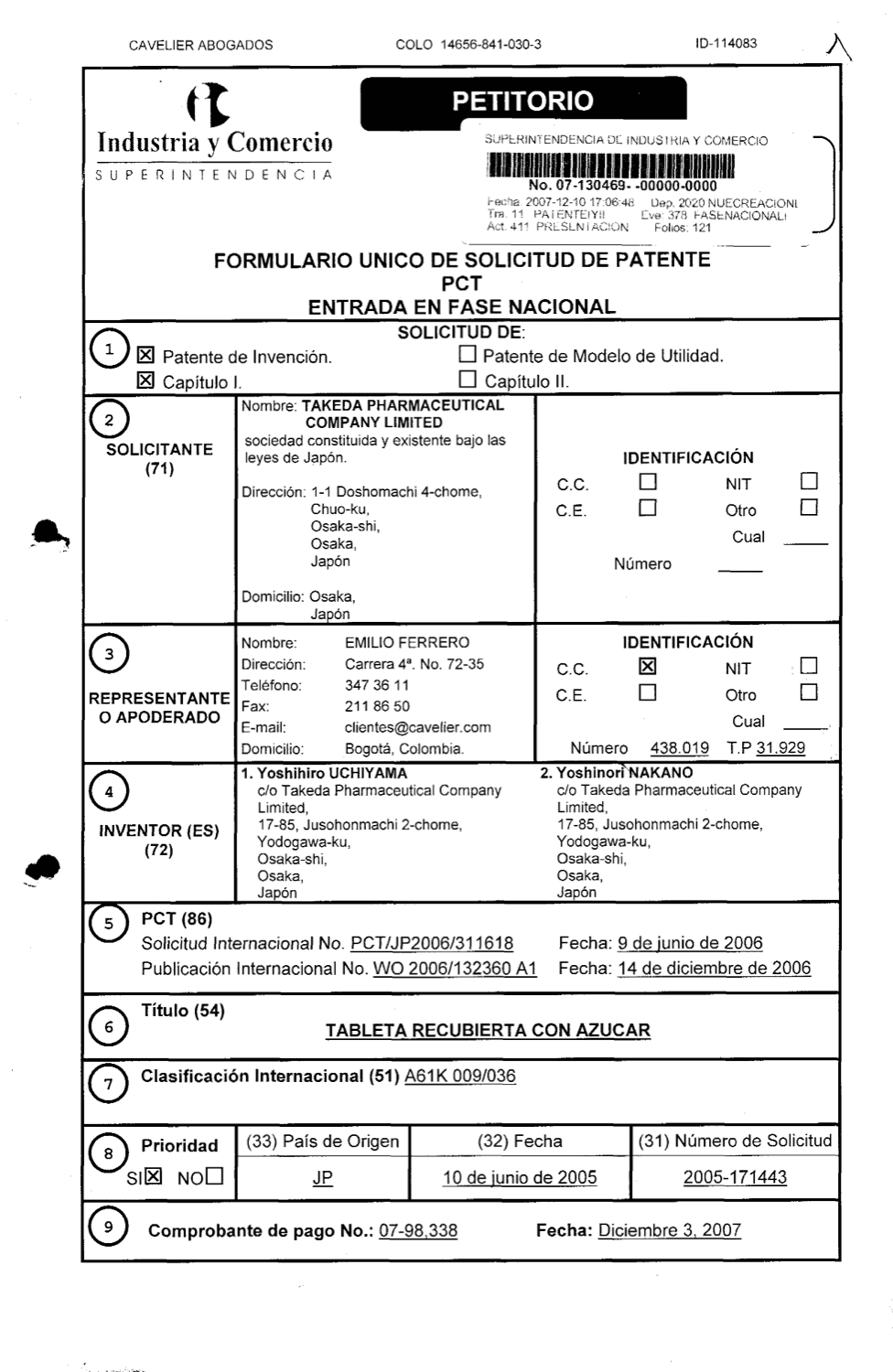 TABLETA RECUBIERTA CON AZUCAR