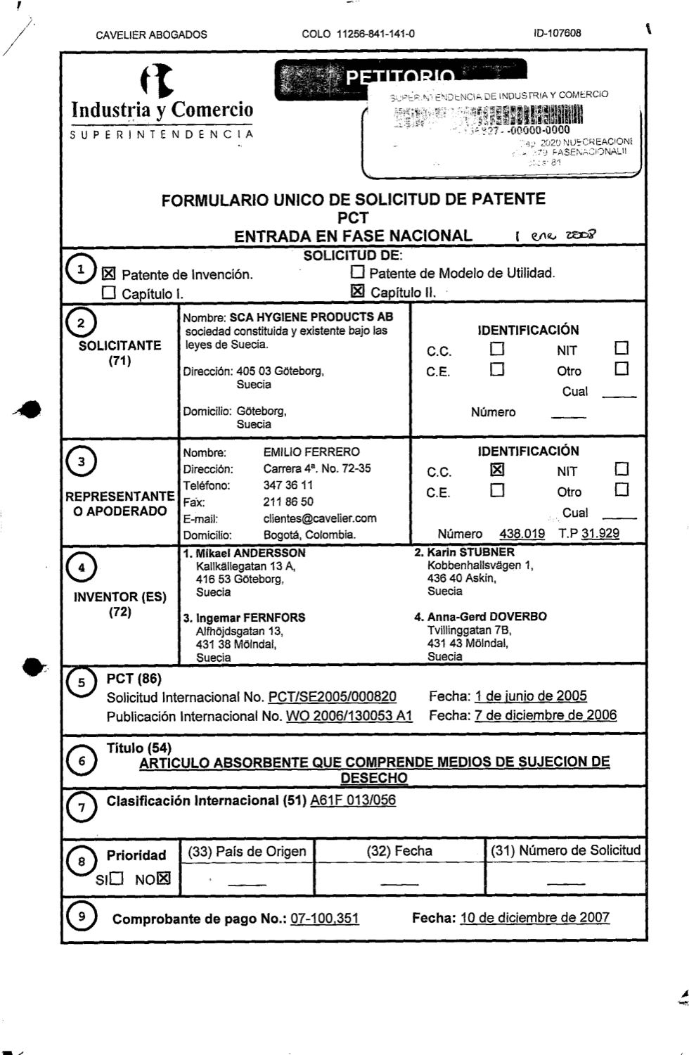 ARTICULO ABSORBENTE QUE COMPRENDE MEDIOS DE SUJECION DE DESECHO