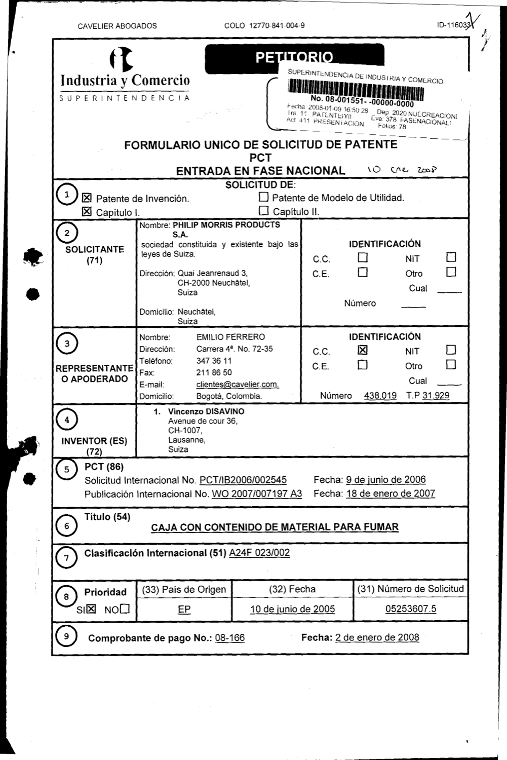 CAJA CON CONTENIDO DE MATERIAL PARA FUMAR