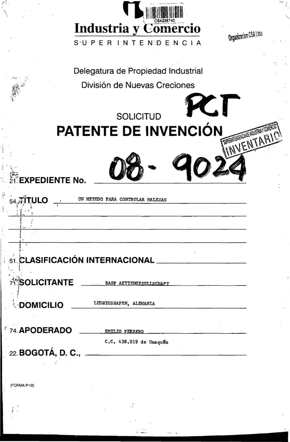 UN METODO PARA CONTROLAR MALEZAS