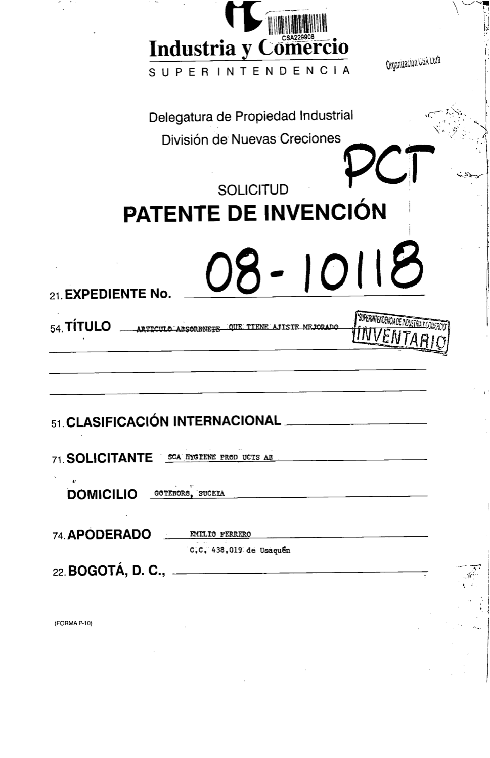 ARTÍCULO ABSORBENTE QUE TIENE AJUSTE MEJORADO