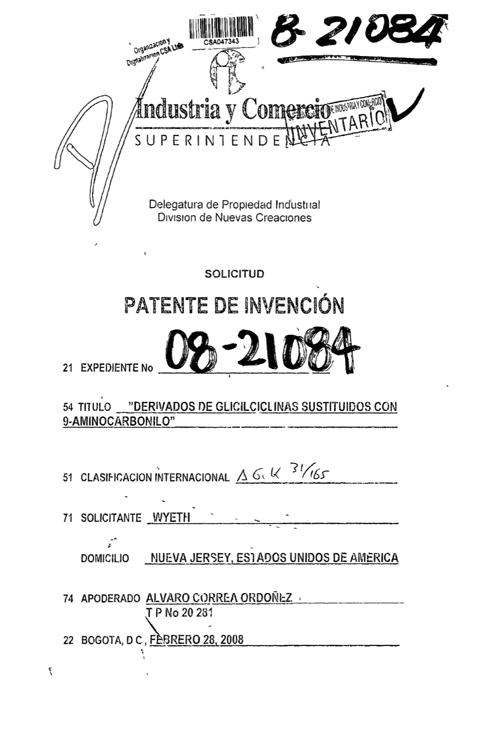 DERIVADOS DE GLICILCICLINAS SUSTITUIDOS CON 9-AMINOCARBONILO