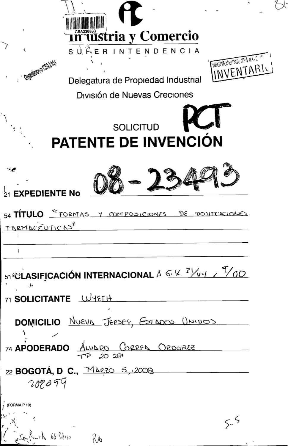 FORMAS Y COMPOSICIONES DE DOSIFICACIONES FARMACEUTICAS