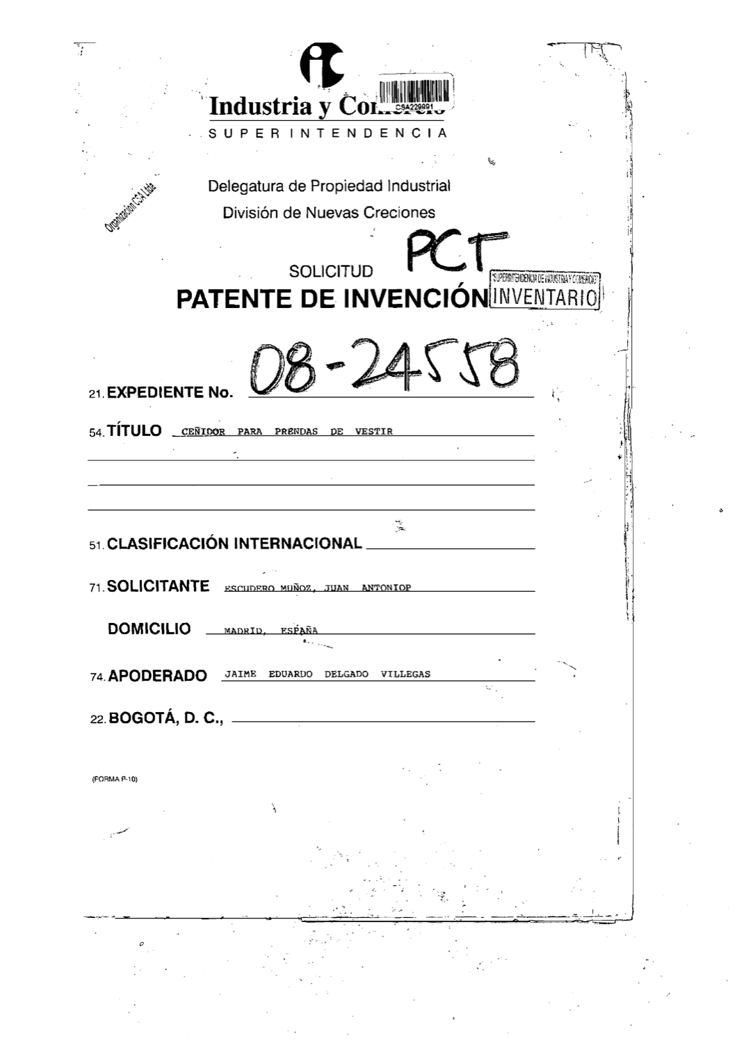 CEÑIDOR PARA PRENDAS DE VESTIR