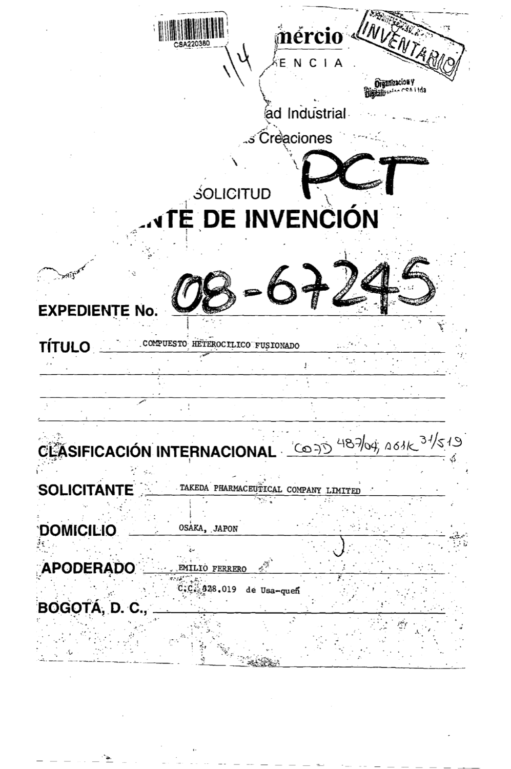 COMPUESTO HETEROCICLICO FUSIONADO