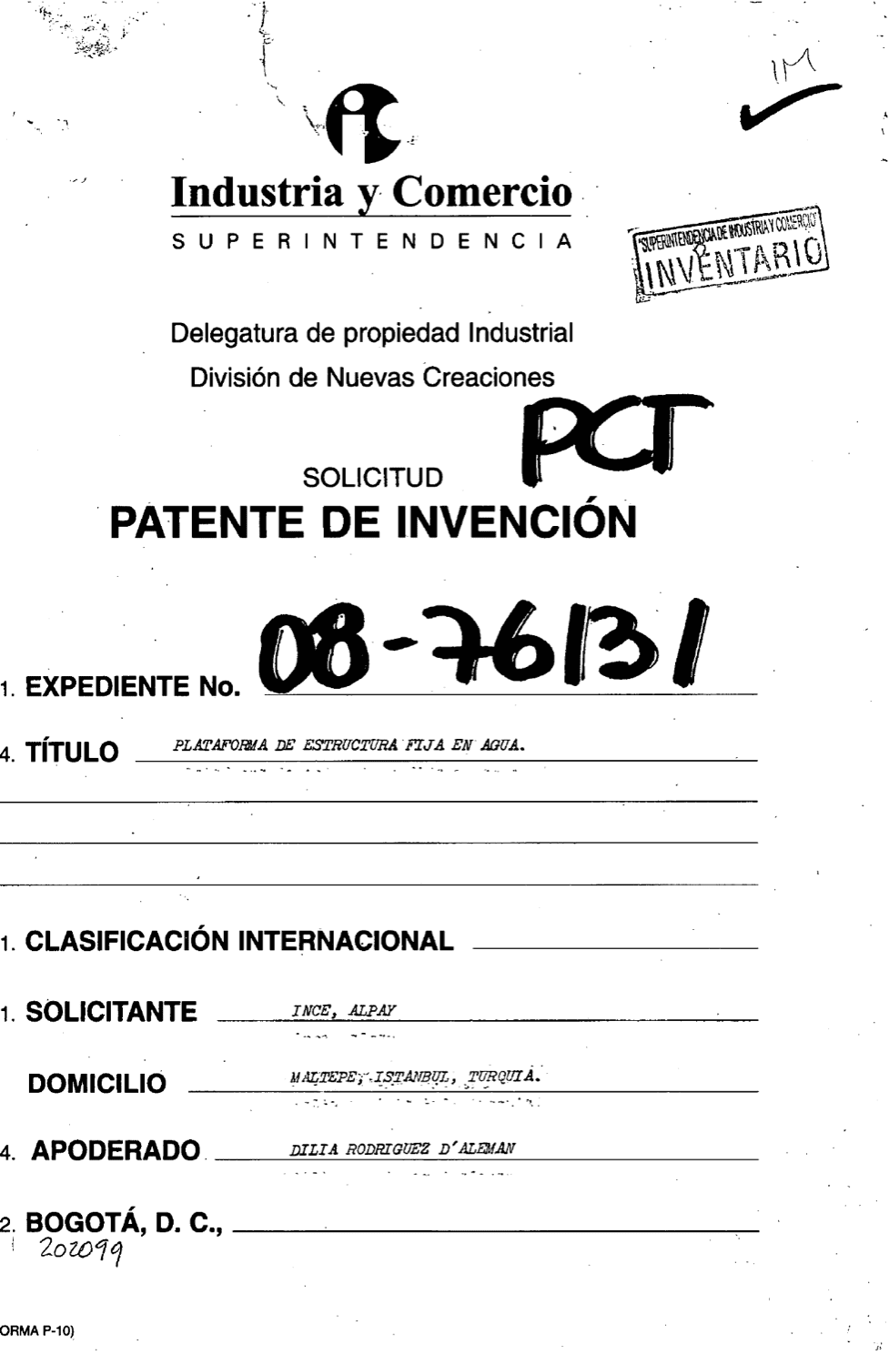 PLATAFORMA DE ESTRUCTURA FIJA DE AGUA