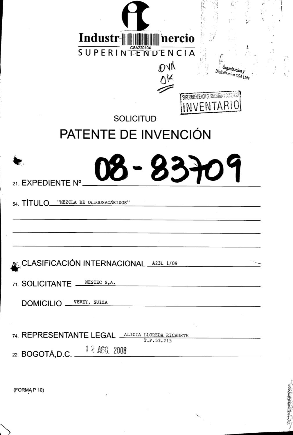 MEZCLA DE OLIGOSACARIDOS