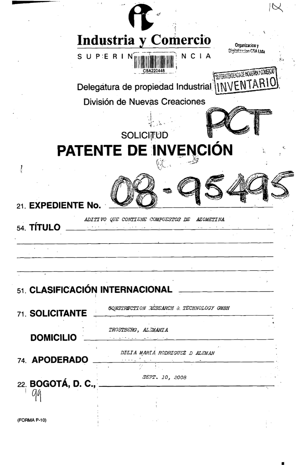 ADITIVO QUE CONTIENE COMPUESTOS DE AZOMETINA