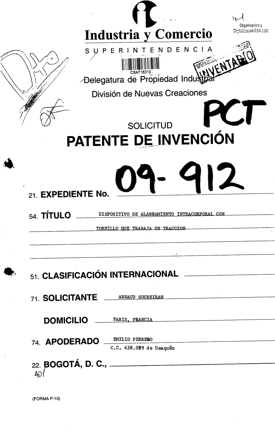 DISPOSITIVO DE ALARGAMIENTO INTRACORPORAL CON TORNILLO QUE TRABAJA EN TRACCION