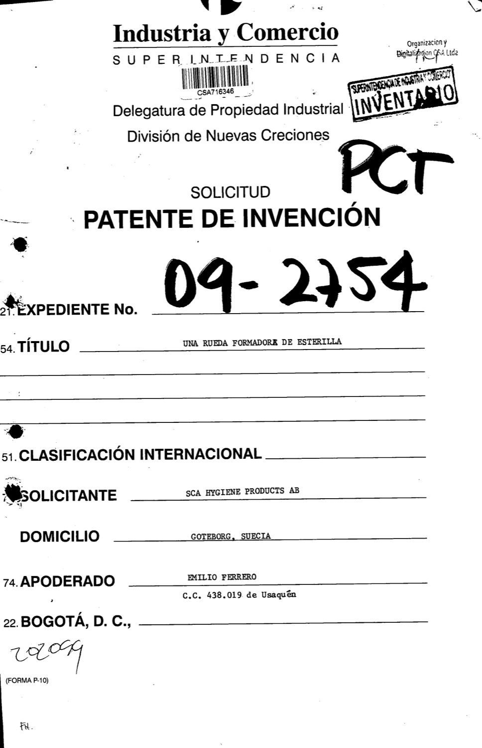 UNA RUEDA FORMADORA DE ESTERILLA