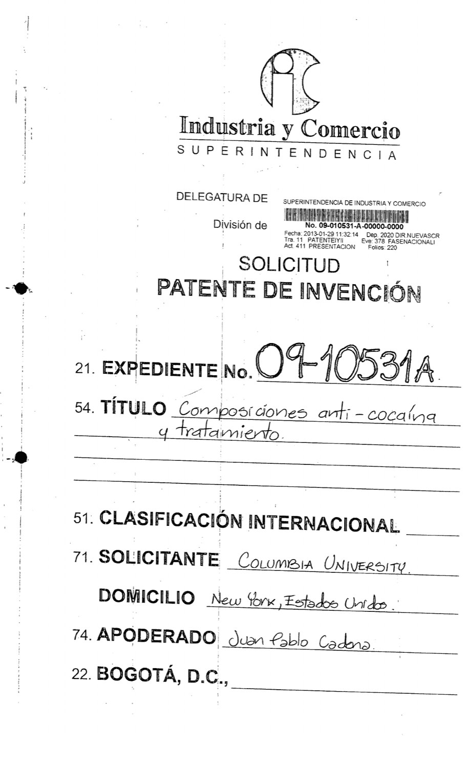 COMPOSICIONES ANTI -COCAINA Y TRATAMIENTO