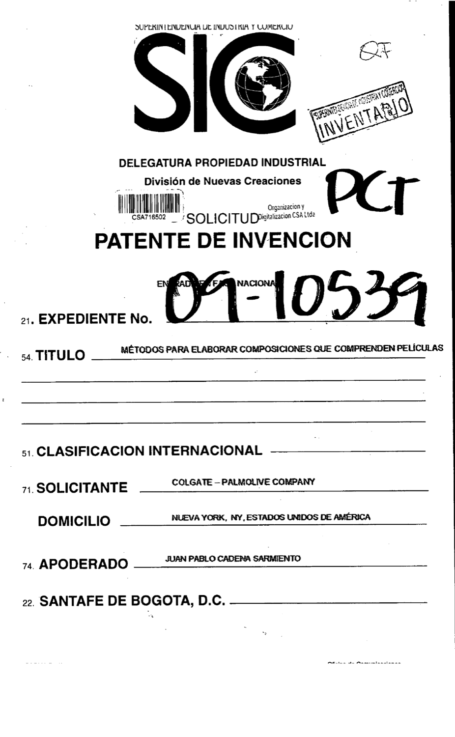 METODOS PARA ELABORAR COMPOSICIONES QUE COMPRENDEN PELICULAS