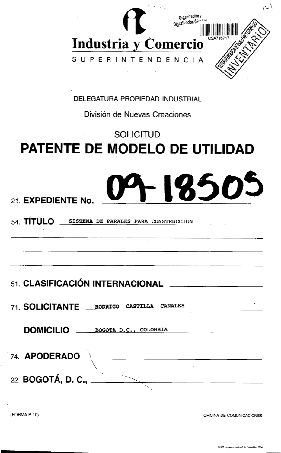 PARAL PARA CONSTRUCCION