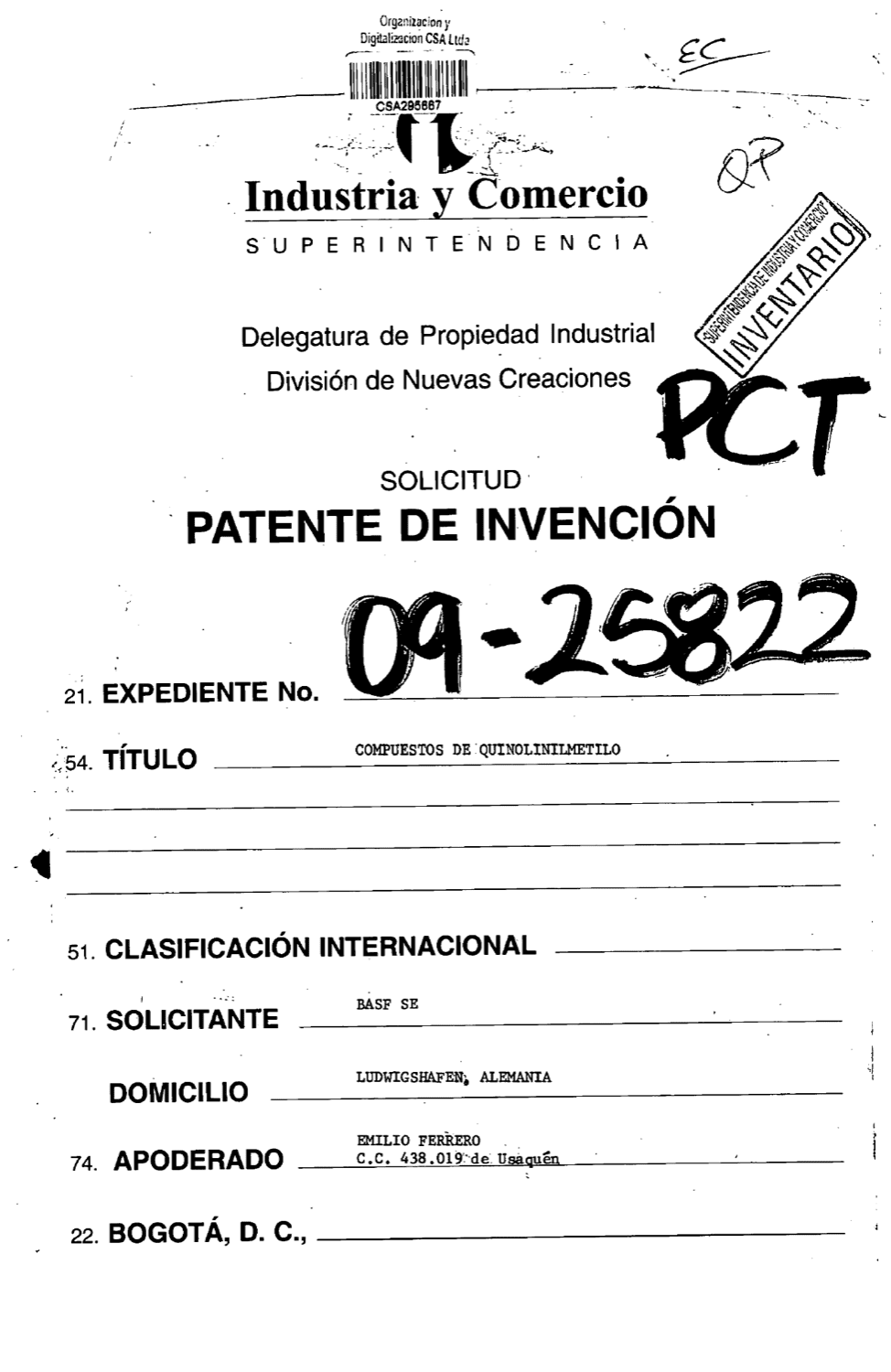 COMPUESTO DE QUINOLINILMETILO