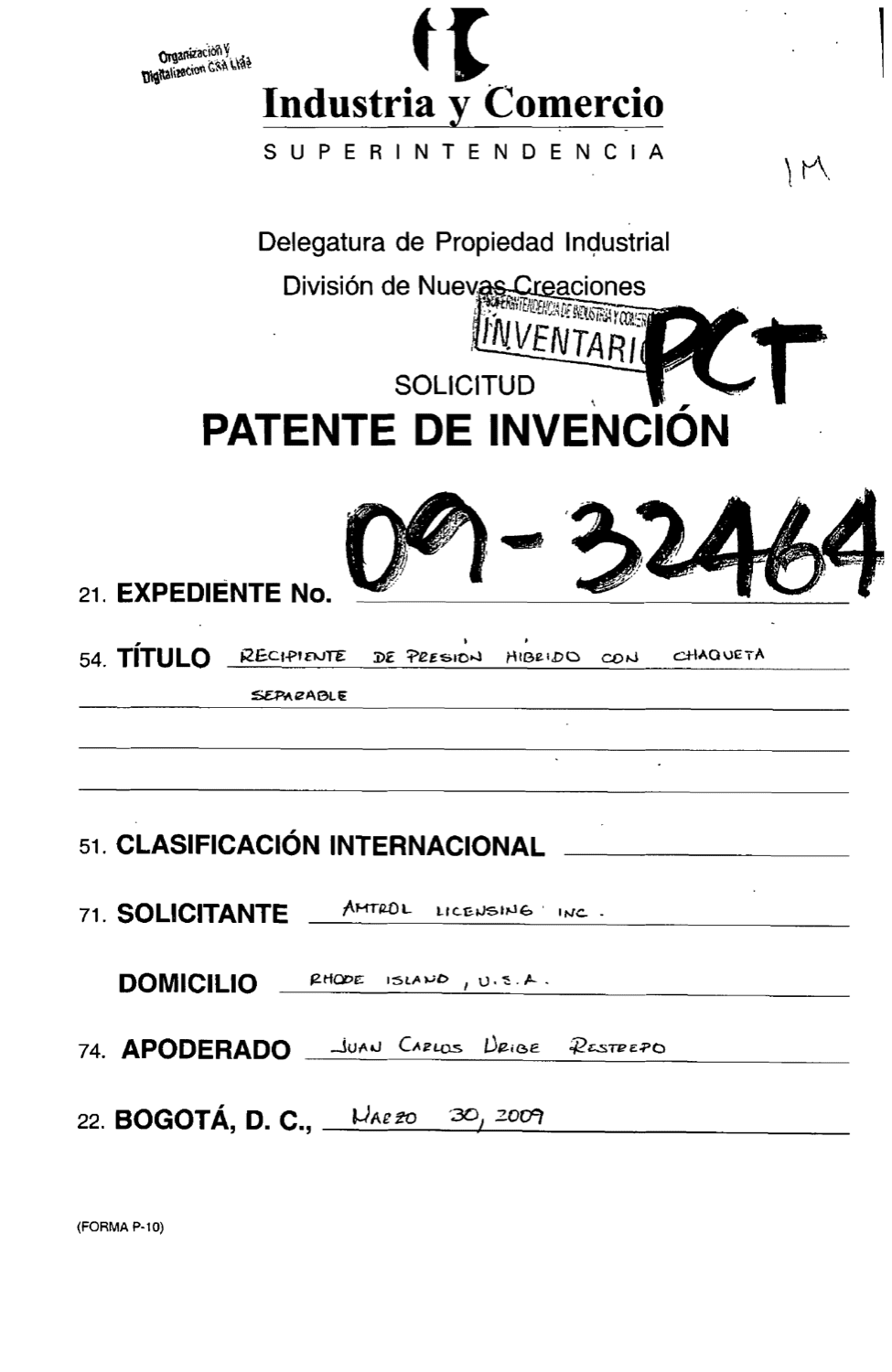 RECIPIENTE DE PRESIÓN HIBRIDO CON CHAQUETA SEPARABLE
