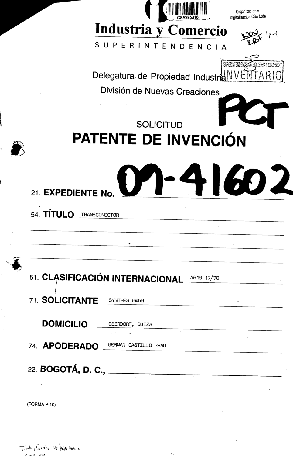 TRANSCONECTOR PARA CONECTAR VARILLAS VERTEBRALES ADYACENTES LONGITUDINALES