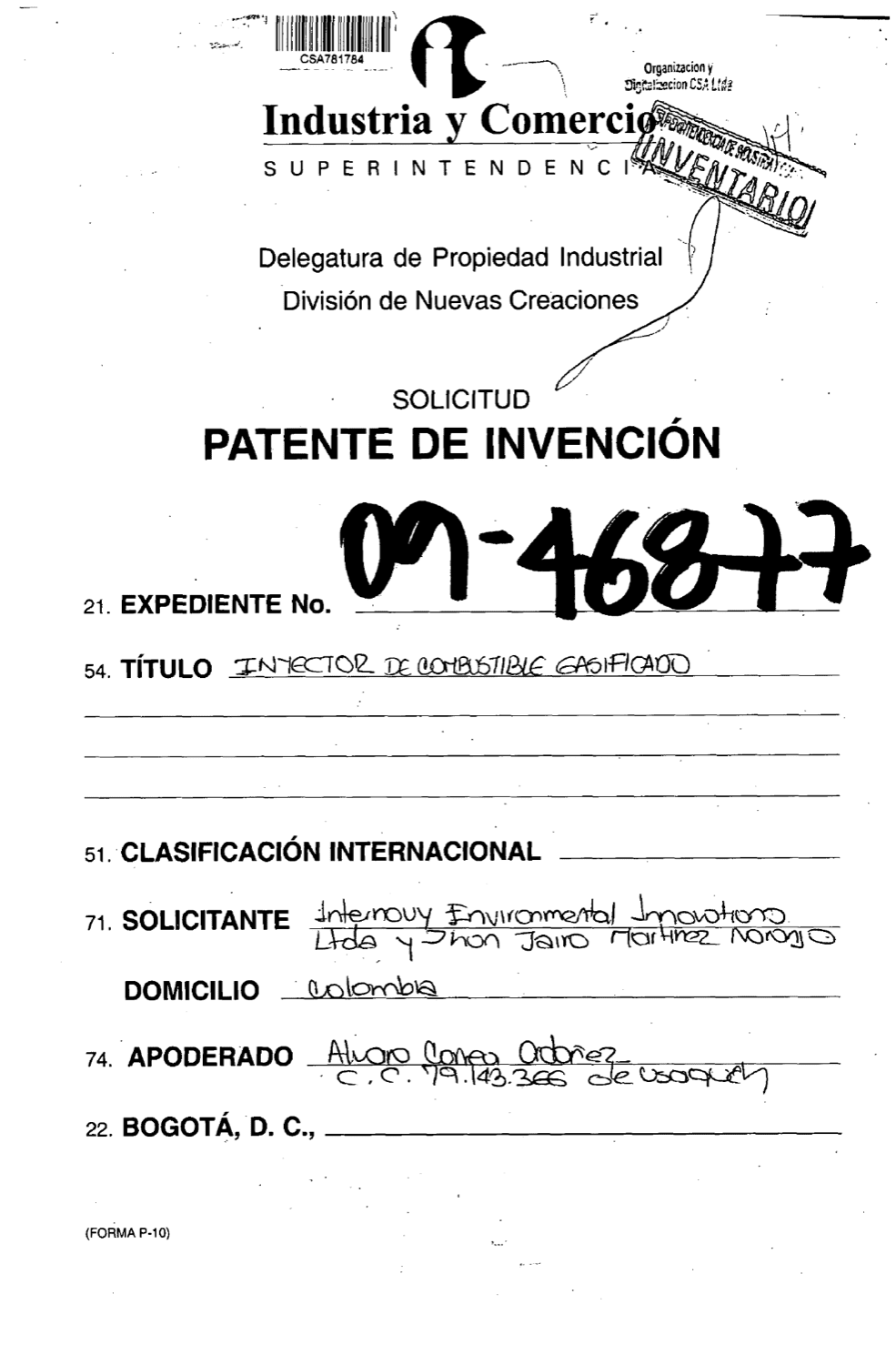 INYECTOR DE COMBUSTIBLE GASIFICADO