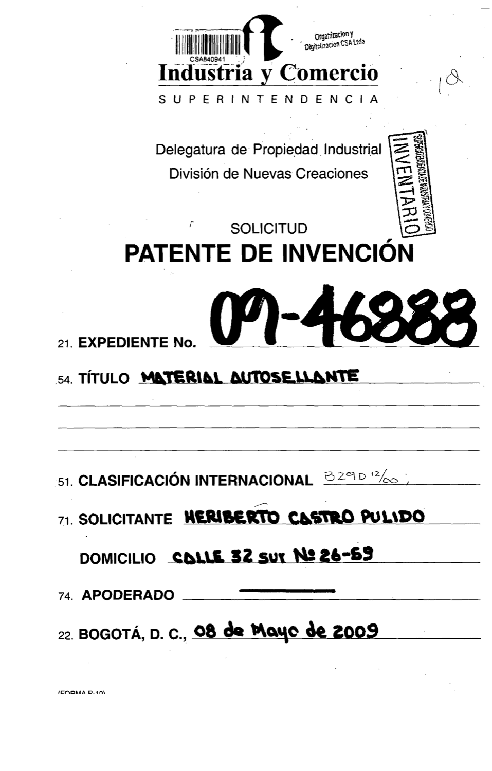 MATERIAL AUTOSELLANTE