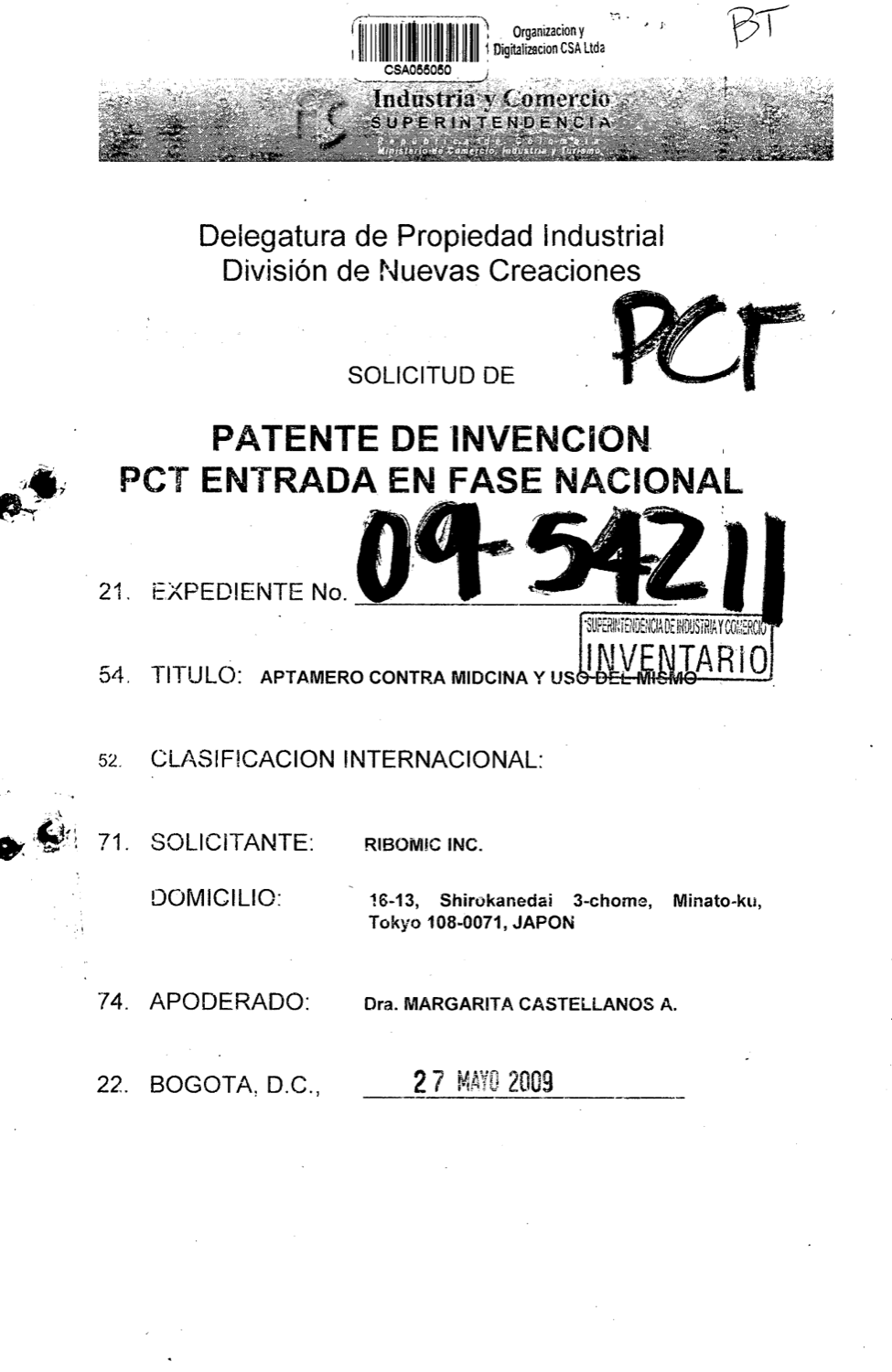 APTÁMERO CONTRA MIDCINA