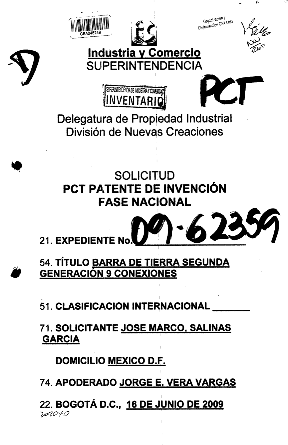 BARRA DE TIERRA SEGUNDA GENERACION 9 CONEXIONES