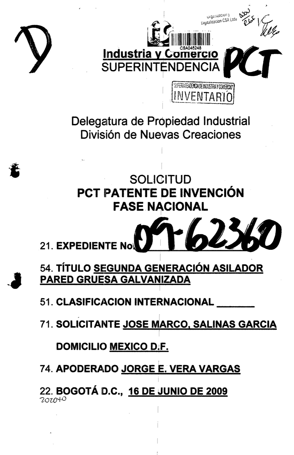 SEGUNDA GENERACION AISLADOR PARED GRUESA GALVANIZADA