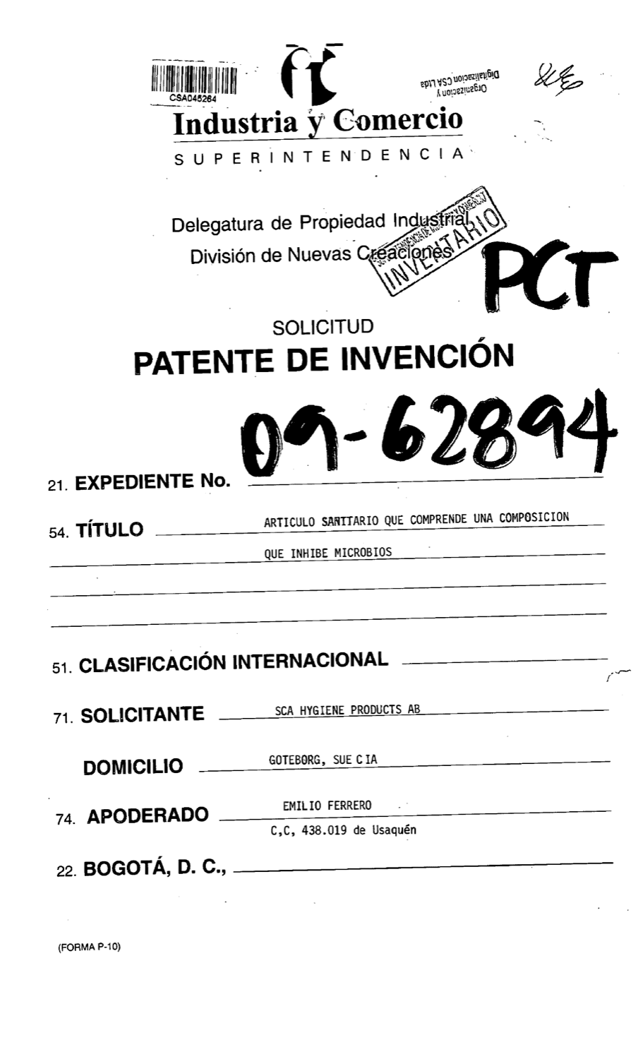 ARTICULO SANITARIO QUE COMPRENDE UNA COMPOSICION QUE INHIBE MICROBIOS