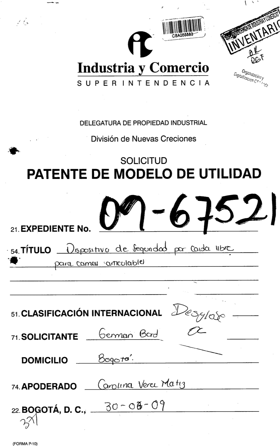 DISPOSITIVO DE SEGURIDAD POR CAIDA LIBRE PARA CAMAS ARTICULARES