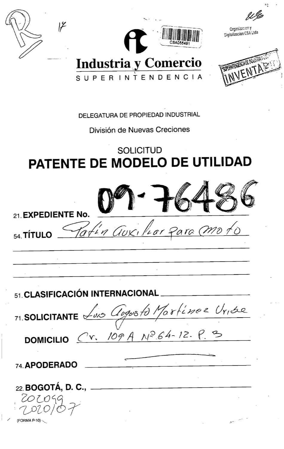 PATIN AUXILIAR PARA MOTO