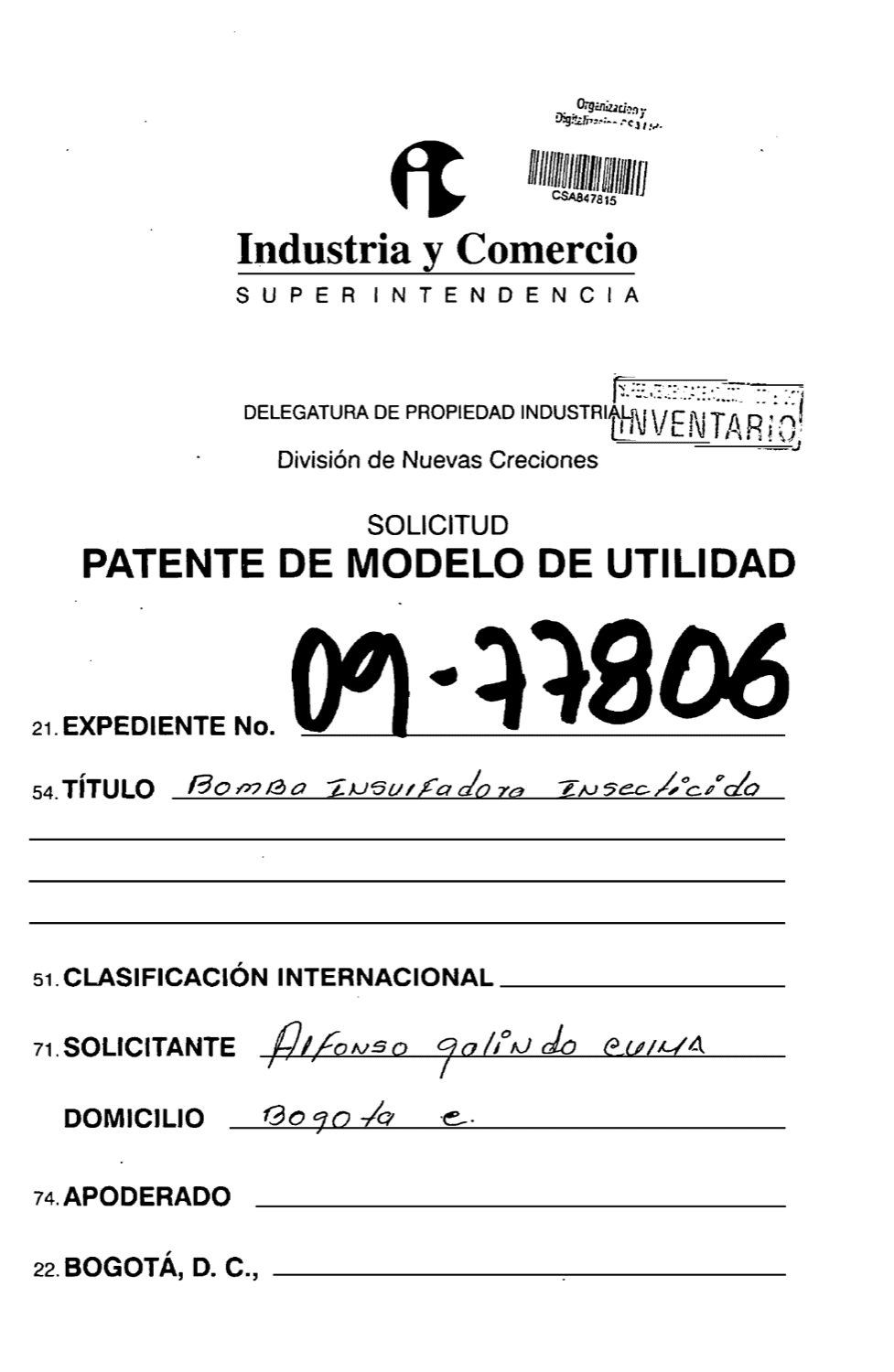 BOMBA INSULFADORA INSECTICIDA