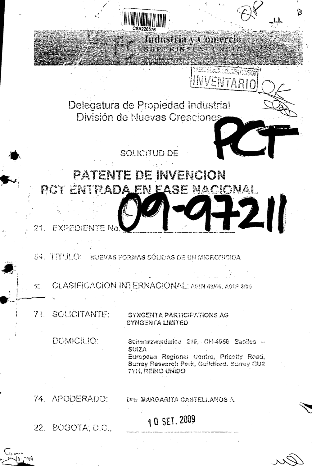 NUEVAS FORMAS SOLIDAS DE UN MICROBICIDA