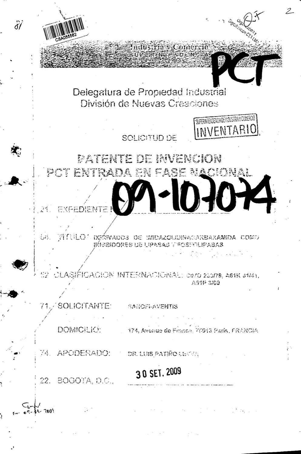 DERIVADOS DE IMIDAZOLIDINACABOXAMIDA COMO INHIBIDORES DE LIPASAS Y FOFFOLIPASAS