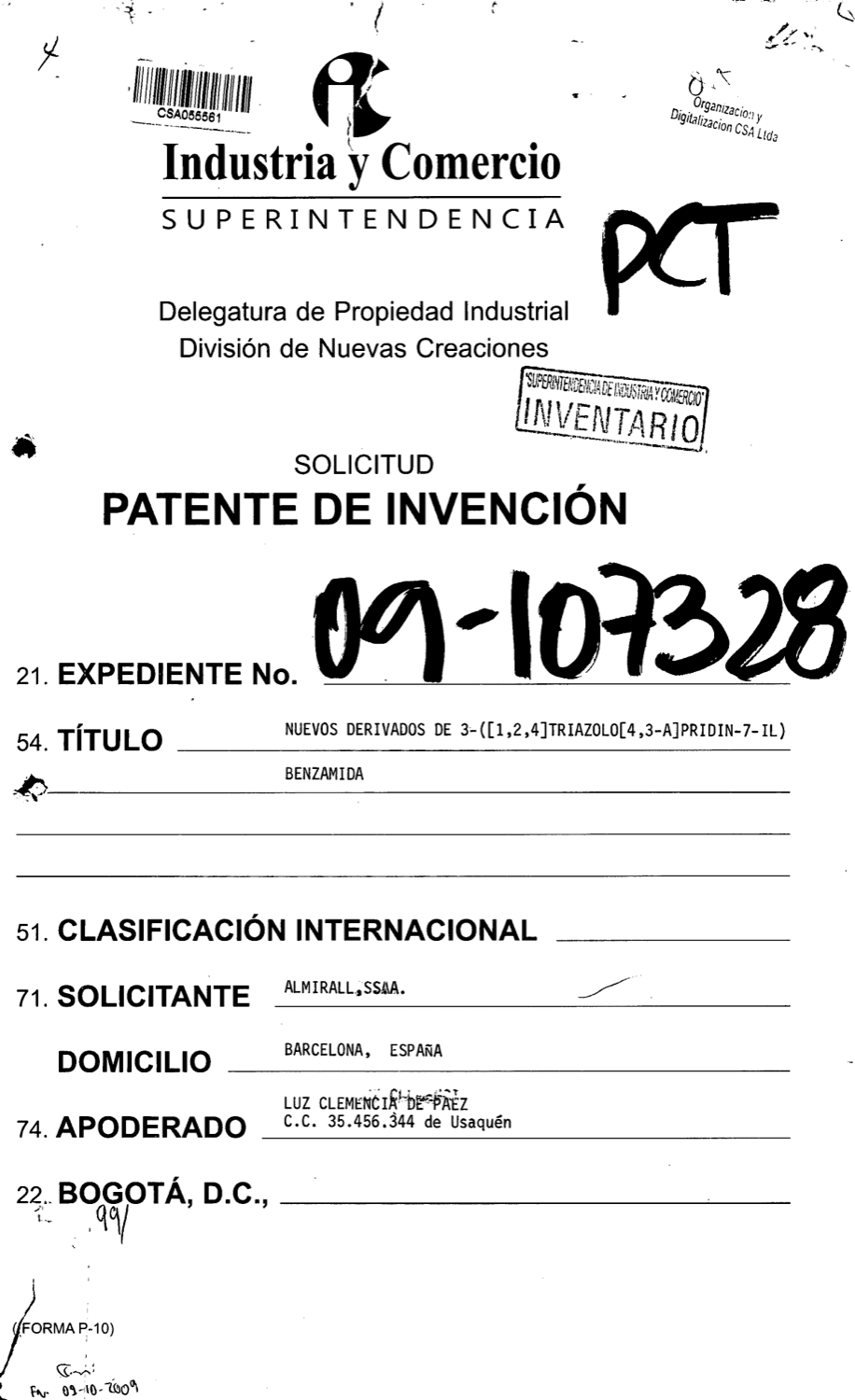 NUEVOS DERIVADOS DE 3-([1,2,4]TRIAZOLO[4,3-A]PIRIDIN-7-IL)BENZAMIDA