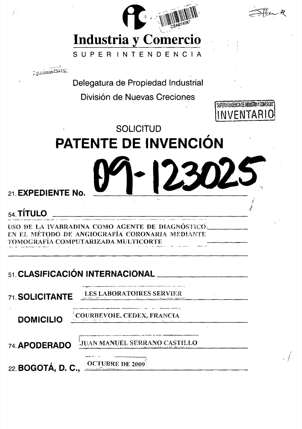 USO DE LA IVABRADINA COMO AGENTE DE DIAGNOSTICO EN EL METODO DE ANGIOGRAFIA CORONARIA MEDIANTE TOMOGRAFIA COMPUTARIZADA MULTICORTE
