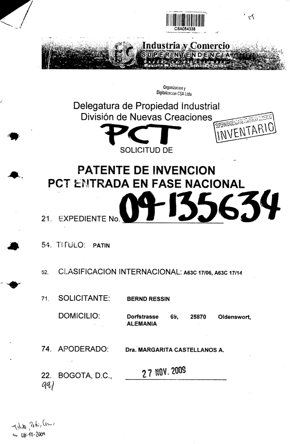 PATIN EN LINEA QUE COMPRENDE UN FRENO INTEGRADO