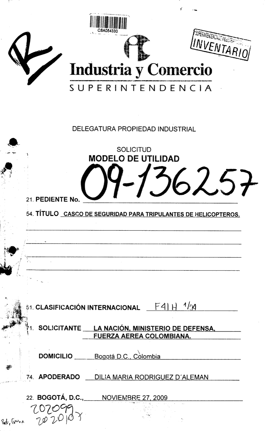 CASCO DE SEGURIDAD PARA TRIPULANTES DE HELICOPTEROS
