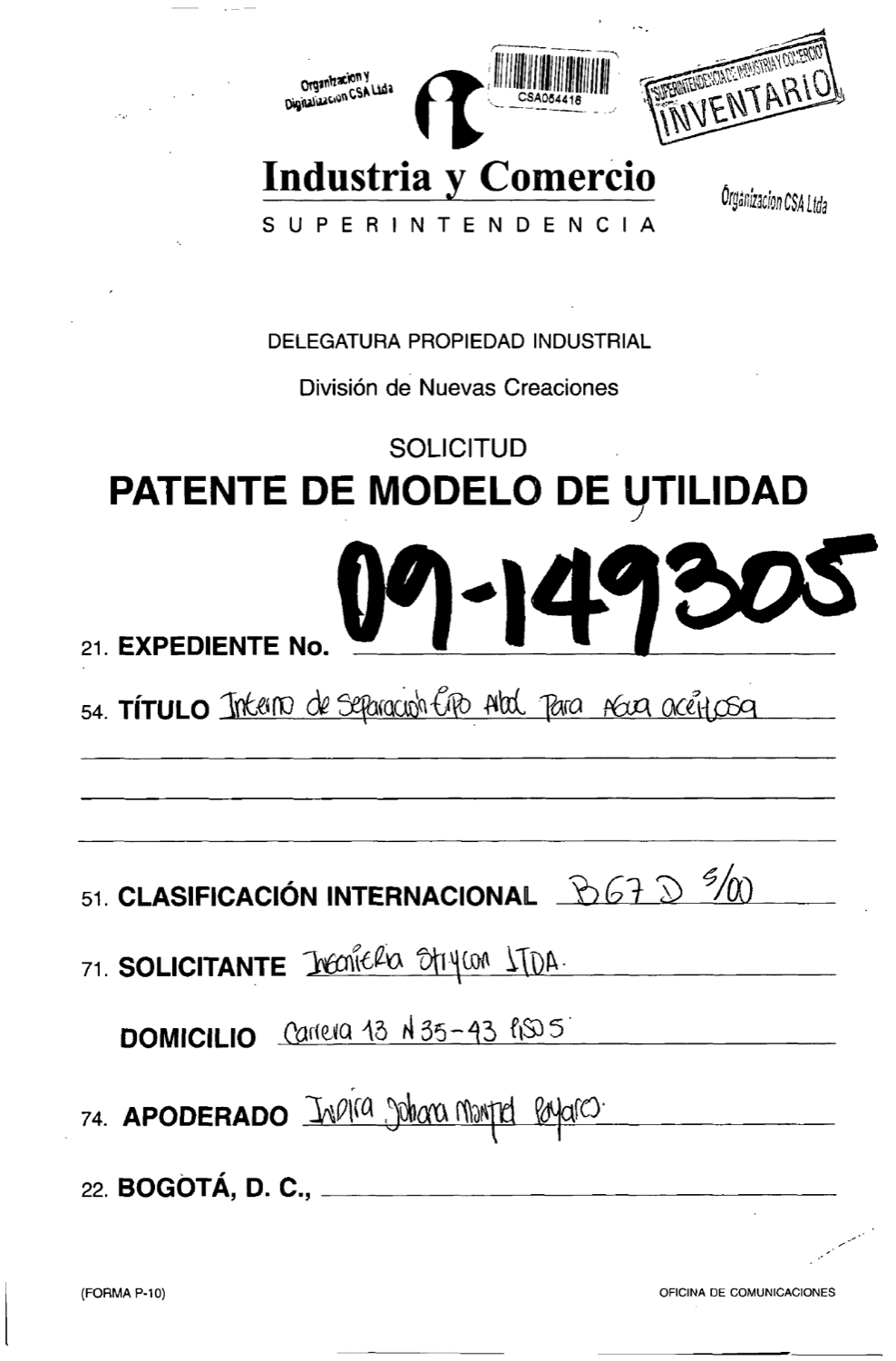INTERNOS DE SEPARCION TIPO ARBOL PARA AGUA ACEITOSA