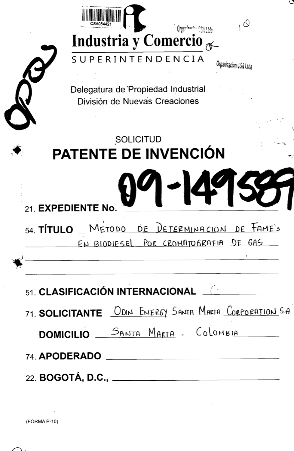 METODO DE DETERMINACION DE FAMES EN BIODIESEL POR CROMATOGRAFIA DE GAS