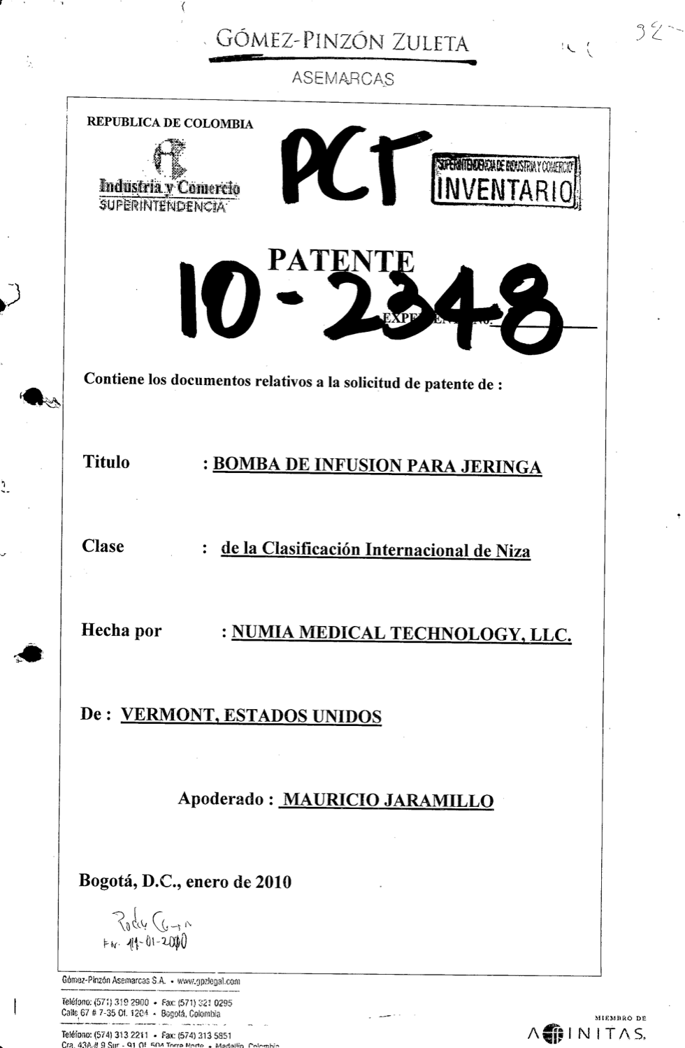 BOMBA DE INFUSION PARA JERINGA