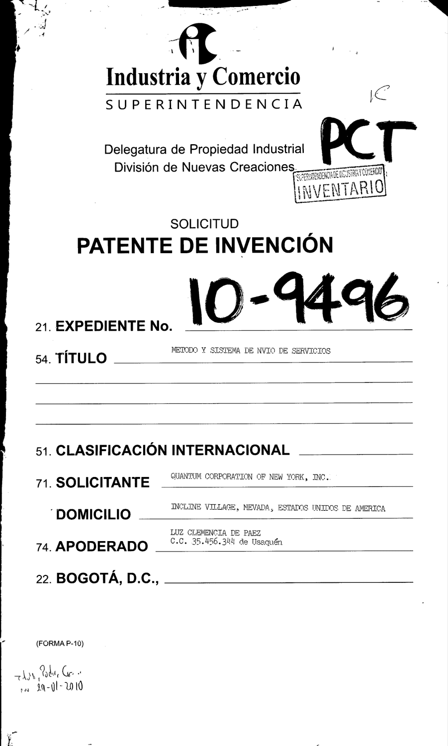 UN METODO Y SISTEMA QUE PROVEEN ACCESO Y ENVIO A SERVICIOS