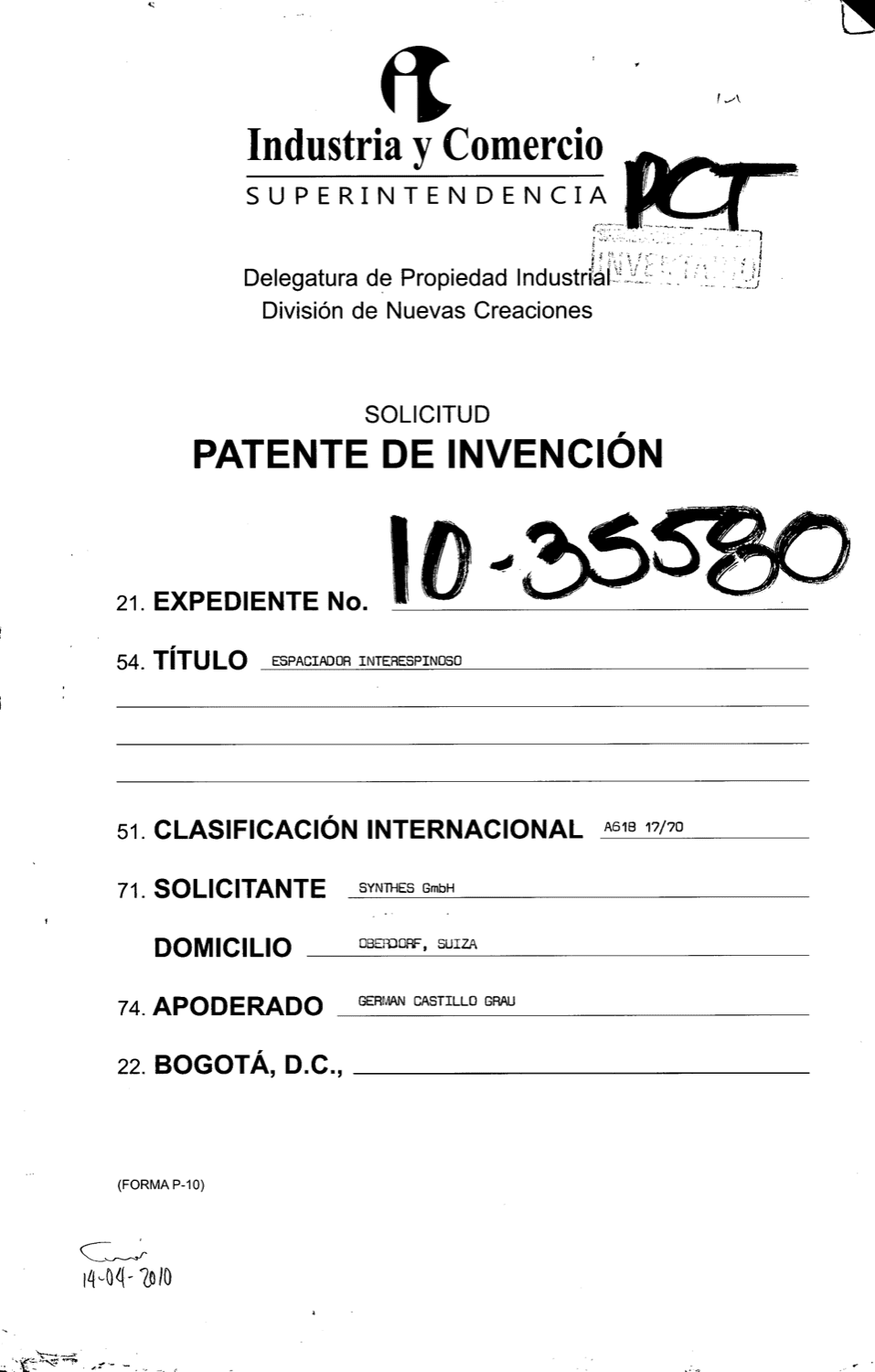 ESPACIADOR INTERESPINOSO