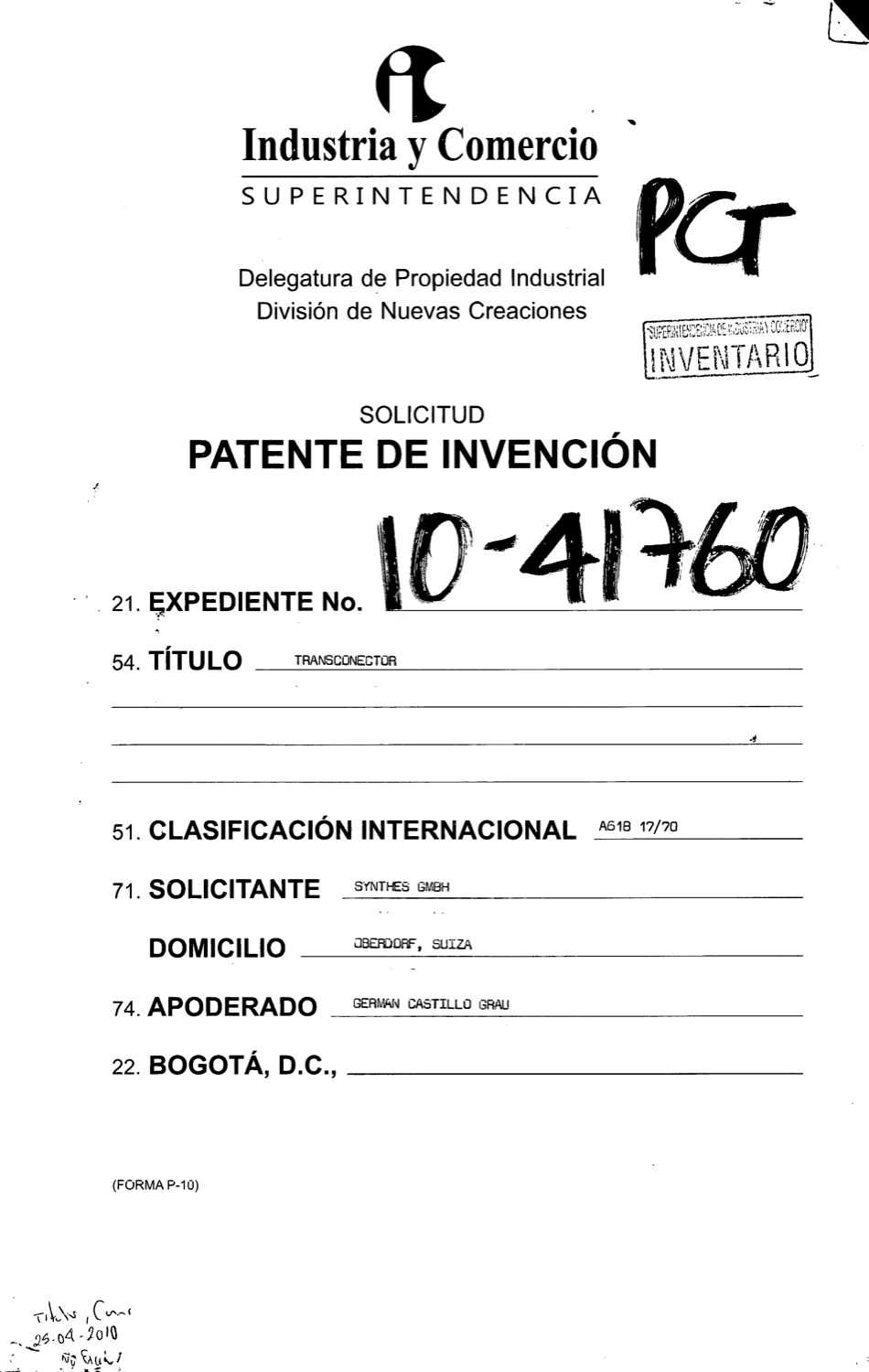 TRANSCONECTOR PARA ACOPLAR VARILLAS VERTEBRALES LONGITUDINALES